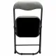 Стул складной для дома и офиса РС04К комфорт, черный каркас, рогожка светло-серая. Фото товара с разных ракурсов.